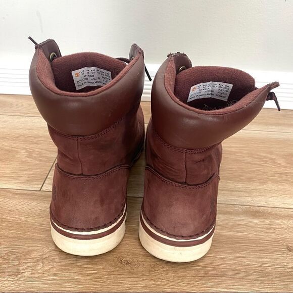 Timberland Womens Brookton Classic Boots Size 6.5 Maroon - Picture 4 of 7